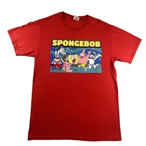 Y2K Spongebob Squarepants Shirt Mens Medium Red Patrick Krabs Plankton Squidward